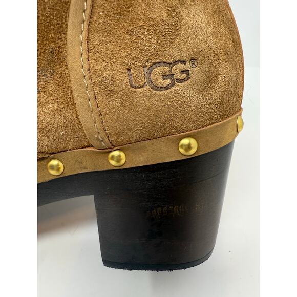 Ugg Ankle Booties Women's 8 Chestnut Brown Suede Cam II Platform Boot EUC - Picture 3 of 14